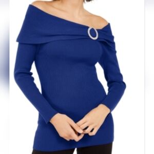 NWT INC EMBELLISHED OFF THE SHOULDER SWEATER